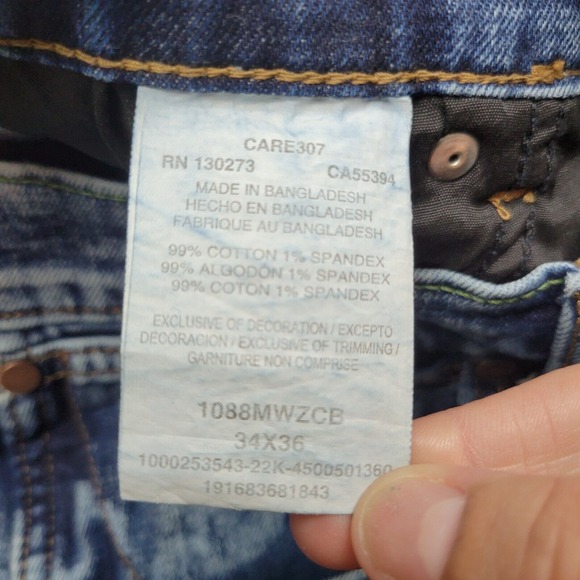 Wrangler Jeans Mens 34x36 Blue Retro Slim Straight Western Wear Cowboy Rodeo - Picture 15 of 15